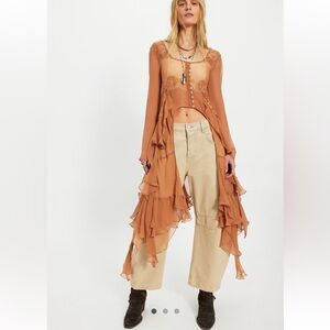 NWT Nigel Preston Angel Chiffon Maxi Top XS